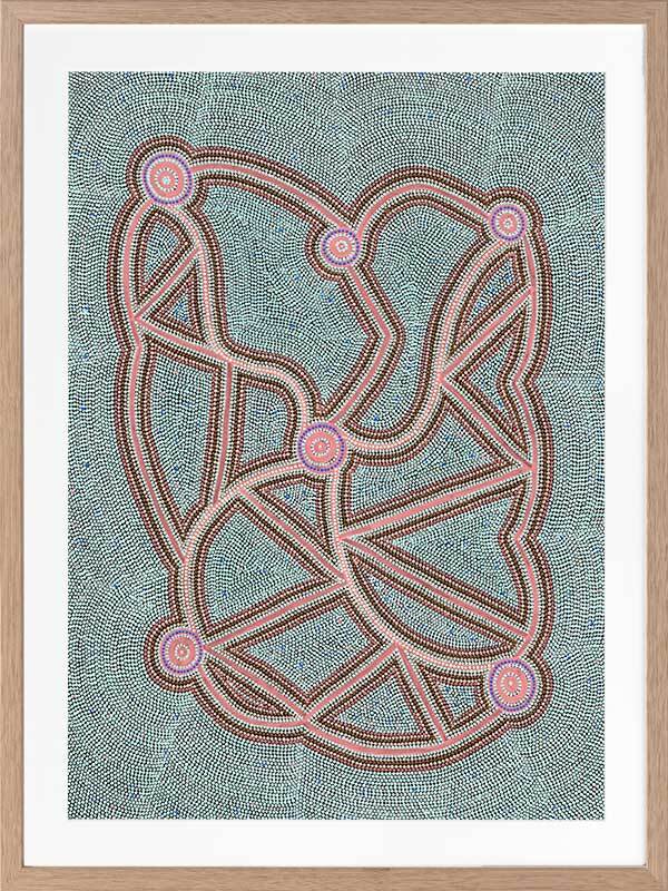 Ngapa Jukurrpa III Green Framed Art Print