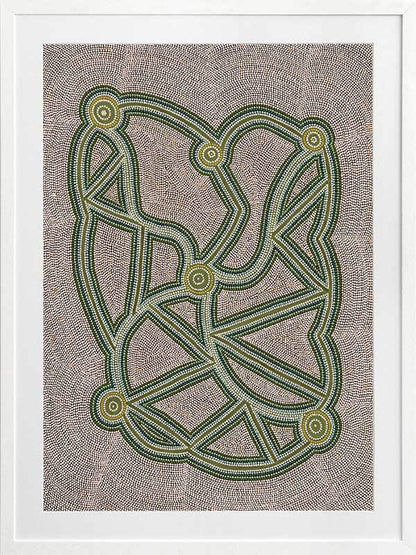 Ngapa Jukurrpa III Green Framed Art Print