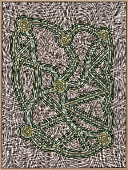 Ngapa Jukurrpa III Green Canvas Art Print