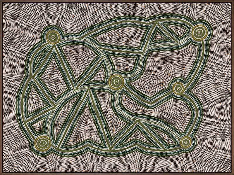 Ngapa Jukurrpa III Green Canvas Art Print