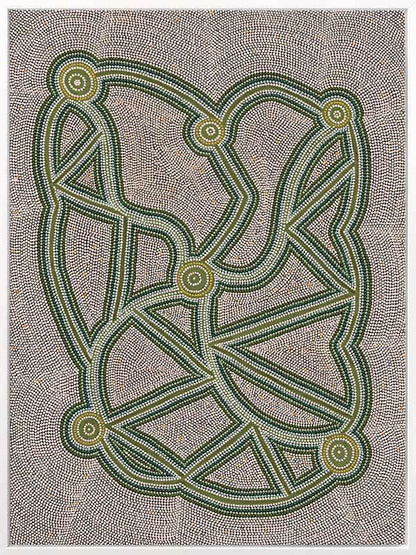 Ngapa Jukurrpa III Green Canvas Art Print