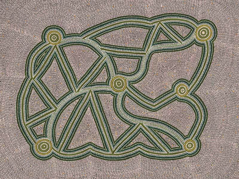 Ngapa Jukurrpa III Green Canvas Art Print