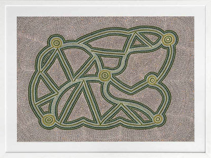 Ngapa Jukurrpa III Green Framed Art Print