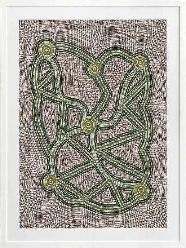 Ngapa Jukurrpa III Green Framed Art Print