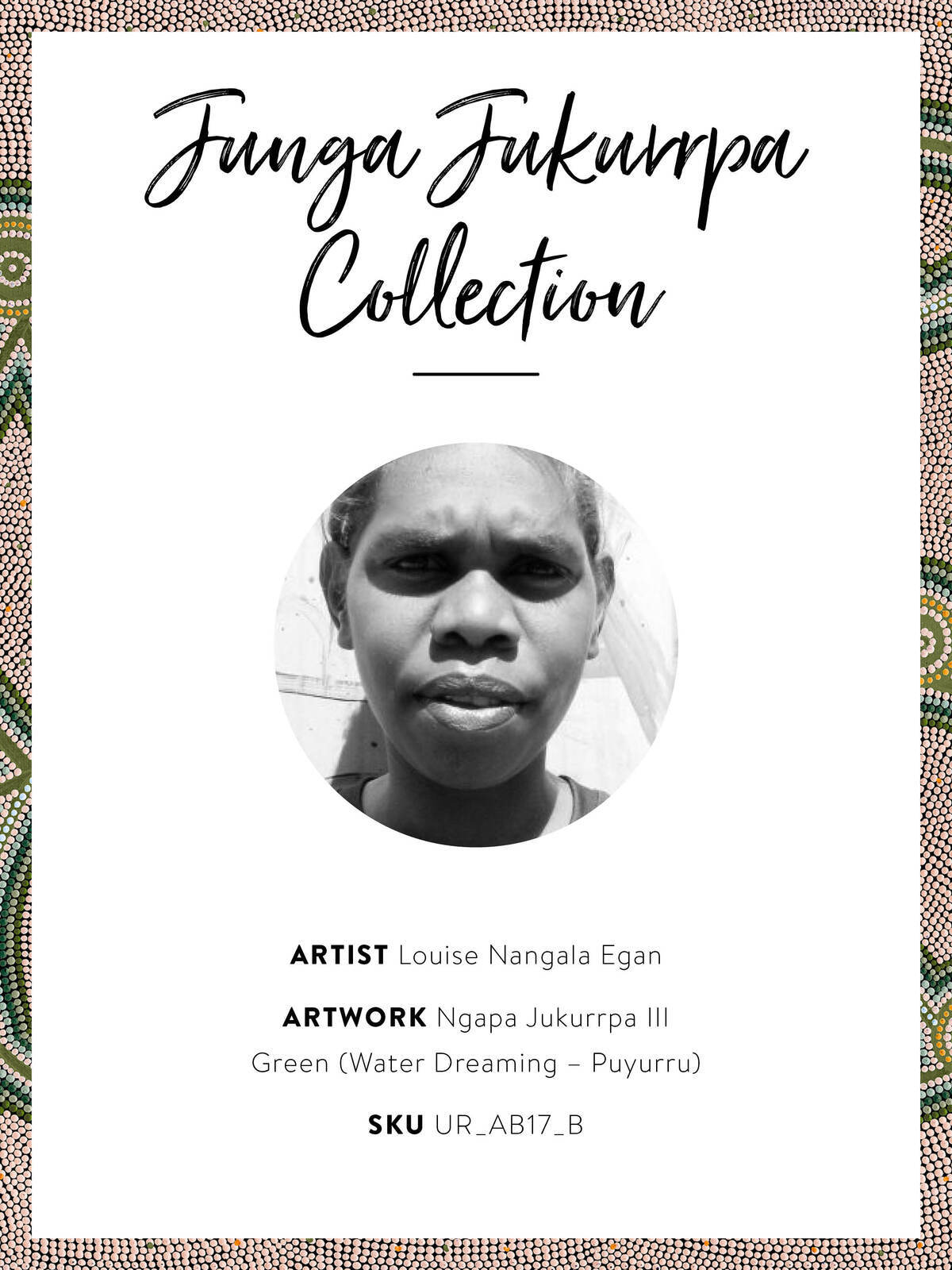 Ngapa Jukurrpa III Green Framed Art Print