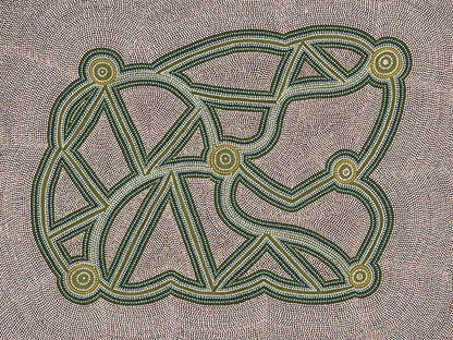 Ngapa Jukurrpa III Green Canvas Art Print