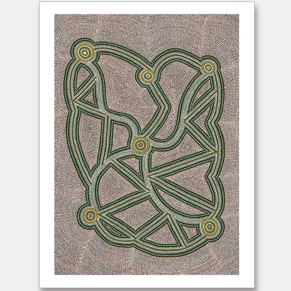 Ngapa Jukurrpa III Green Unframed Art Print