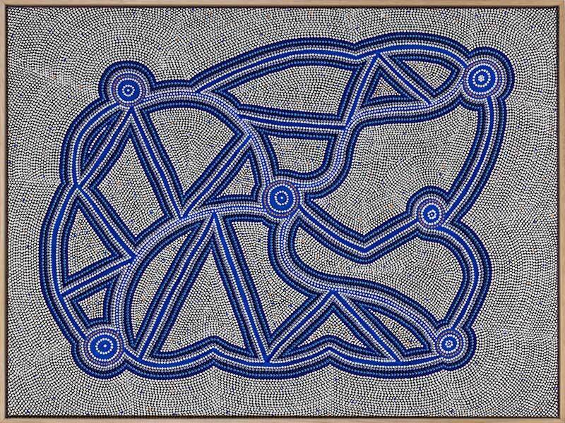 Ngapa Jukurrpa III Blue Canvas Art Print