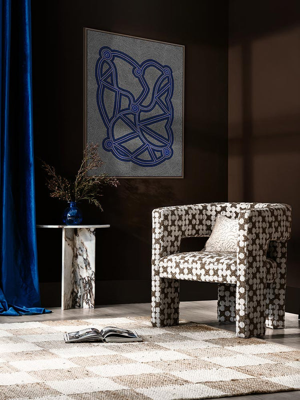 Ngapa Jukurrpa III Blue Canvas Art Print | Lifestyle