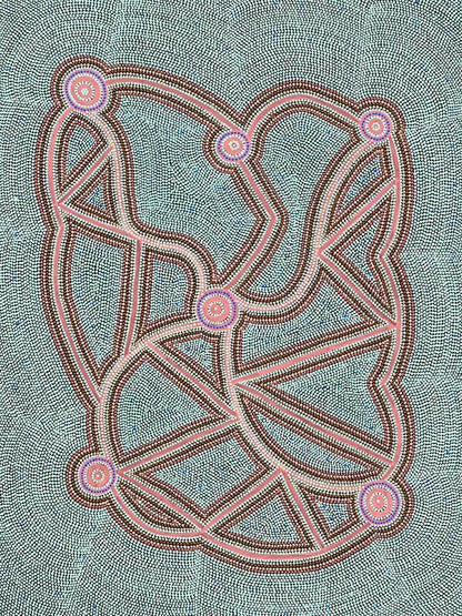 Ngapa Jukurrpa III Pink Canvas Art Print