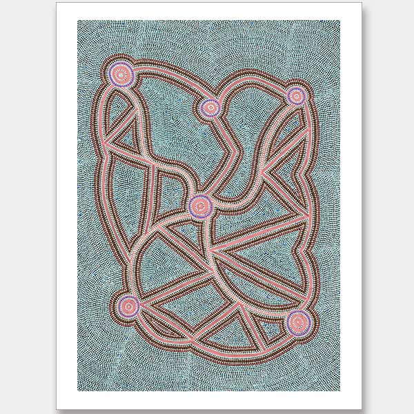Ngapa Jukurrpa III Pink Unframed Art Print