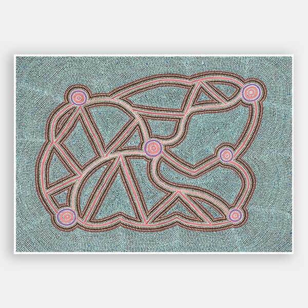 Ngapa Jukurrpa III Pink Unframed Art Print