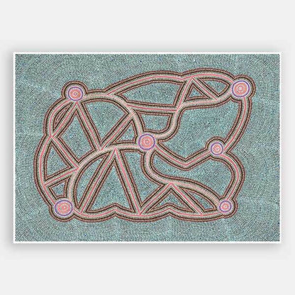 Ngapa Jukurrpa III Pink Unframed Art Print