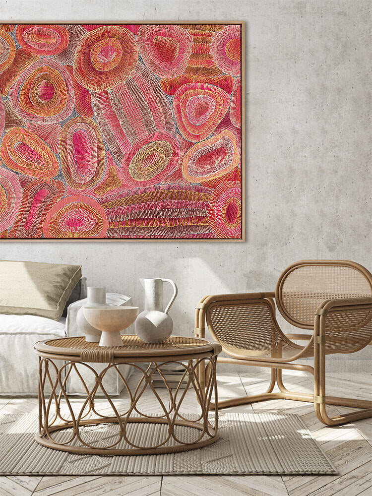 Ngapa Jukurrpa IV Red Canvas Art Print | Lifestyle