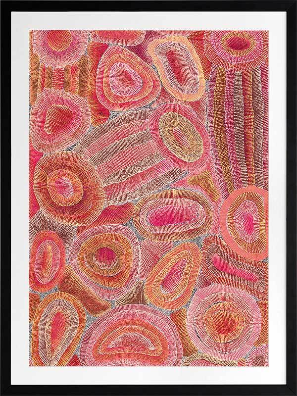 Ngapa Jukurrpa IV Blue Framed Art Print