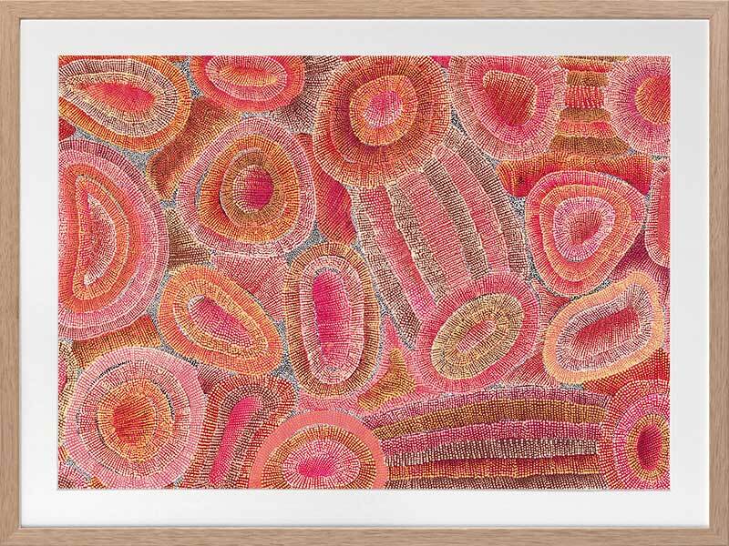 Ngapa Jukurrpa IV Blue Framed Art Print