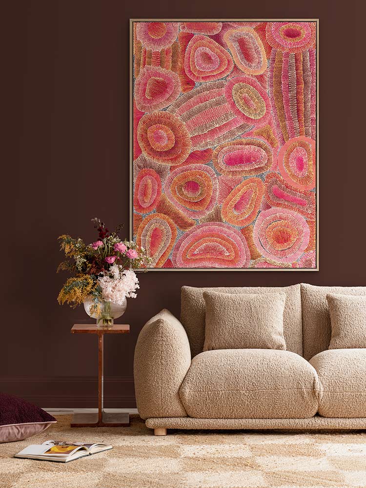 Ngapa Jukurrpa IV Red Canvas Art Print | Lifestyle