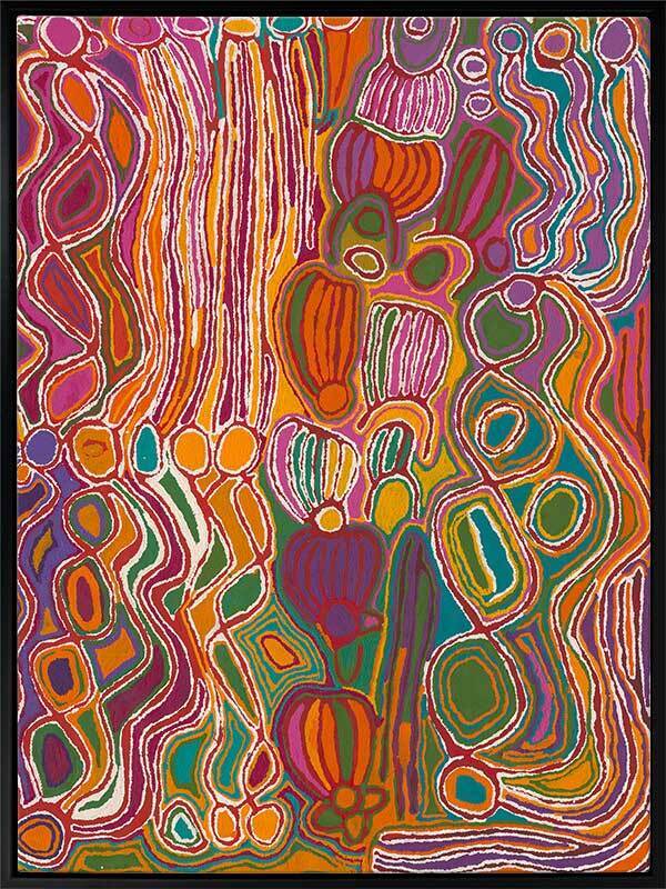 Mina Mina Jukurrpa VIII Pink Canvas Art Print