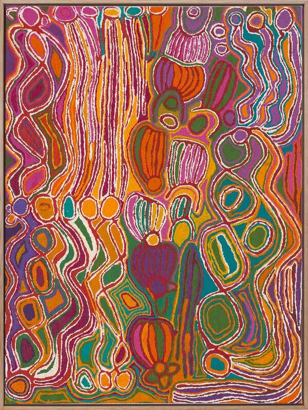 Mina Mina Jukurrpa VIII Pink Canvas Art Print