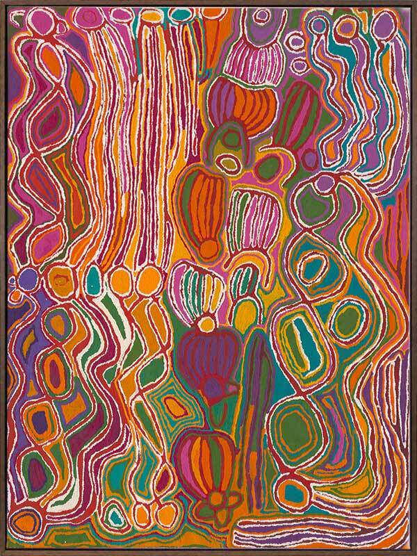 Mina Mina Jukurrpa VIII Pink Canvas Art Print