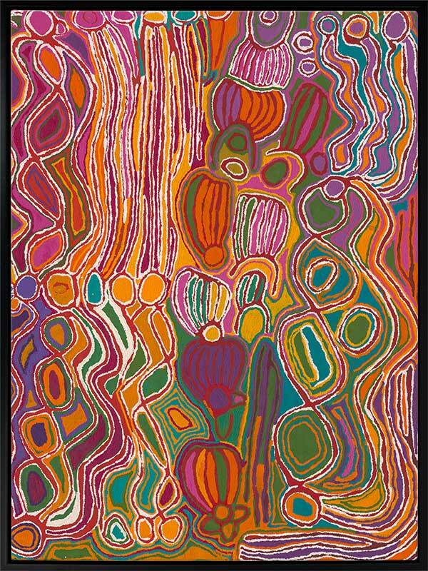 Mina Mina Jukurrpa VIII Pink Canvas Art Print