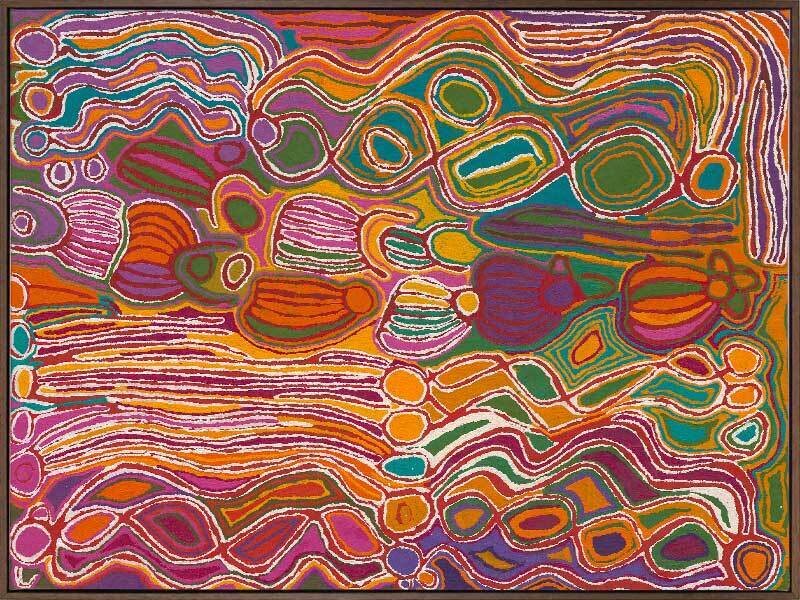 Mina Mina Jukurrpa VIII Pink Canvas Art Print