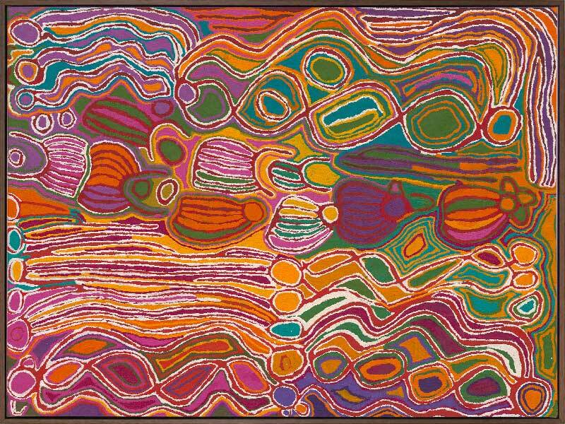 Mina Mina Jukurrpa VIII Pink Canvas Art Print