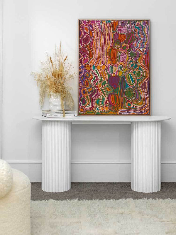 Mina Mina Jukurrpa VIII Pink Canvas Art Print | Lifestyle