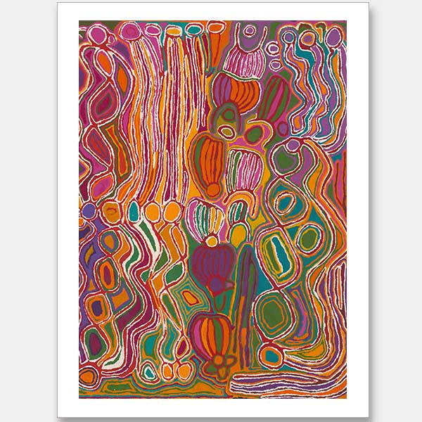 Mina Mina Jukurrpa VIII Pink Unframed Art Print