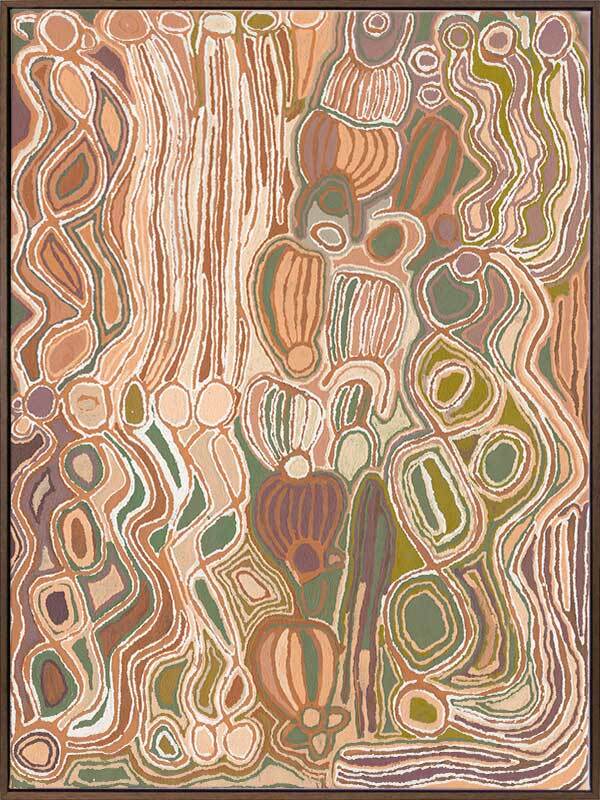 Mina Mina Jukurrpa VIII Neutral Canvas Art Print