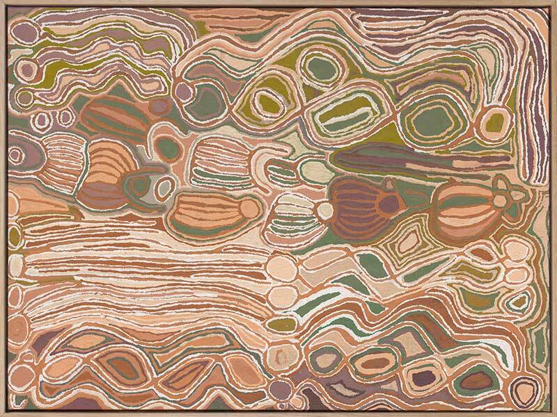 Mina Mina Jukurrpa VIII Neutral Canvas Art Print