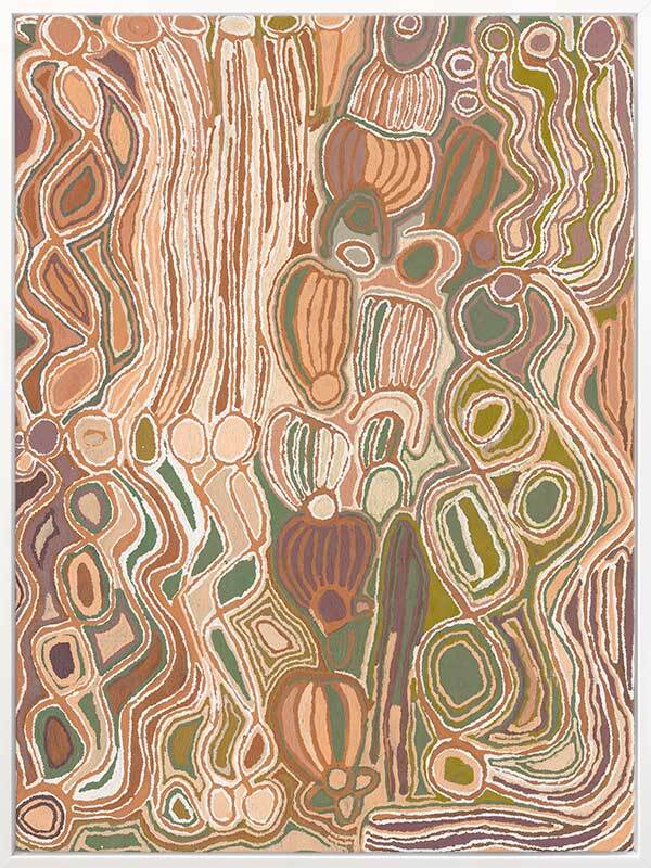 Mina Mina Jukurrpa VIII Neutral Canvas Art Print