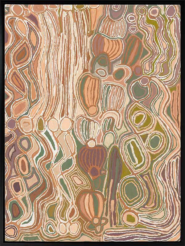 Mina Mina Jukurrpa VIII Neutral Canvas Art Print