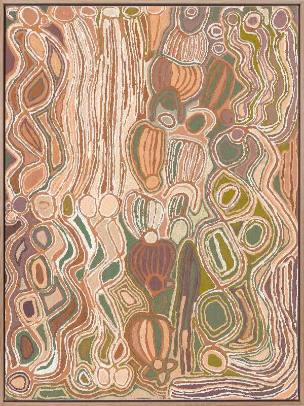 Mina Mina Jukurrpa VIII Neutral Canvas Art Print