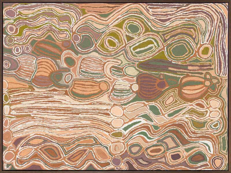 Mina Mina Jukurrpa VIII Neutral Canvas Art Print