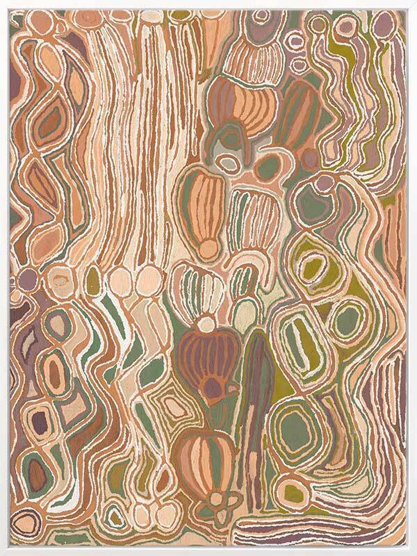 Mina Mina Jukurrpa VIII Neutral Canvas Art Print