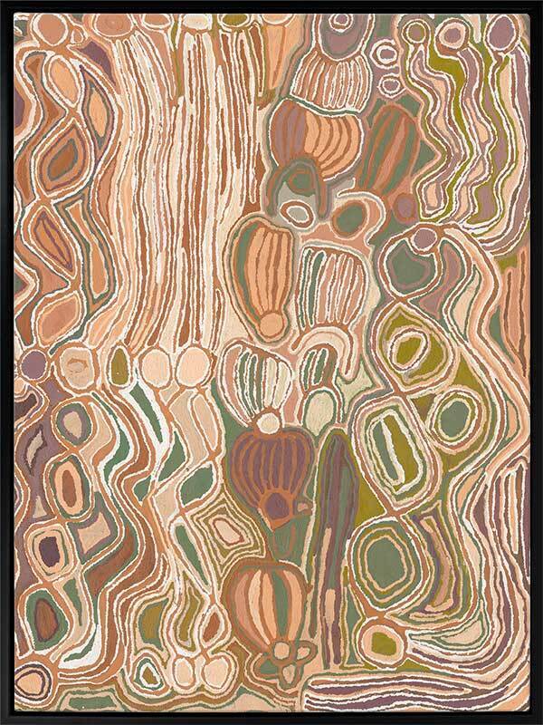 Mina Mina Jukurrpa VIII Neutral Canvas Art Print