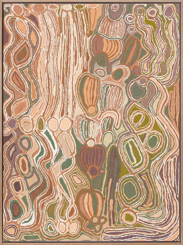 Mina Mina Jukurrpa VIII Neutral Canvas Art Print