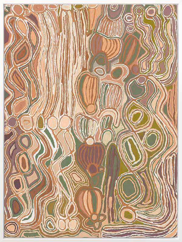 Mina Mina Jukurrpa VIII Neutral Canvas Art Print