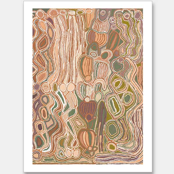 Mina Mina Jukurrpa VIII Neutral Unframed Art Print