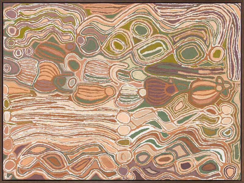 Mina Mina Jukurrpa VIII Neutral Canvas Art Print