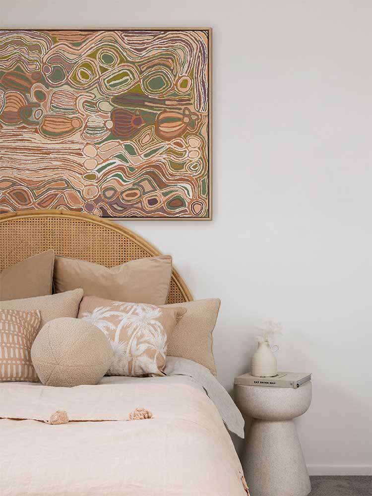 Mina Mina Jukurrpa VIII Neutral Canvas Art Print | Lifestyle