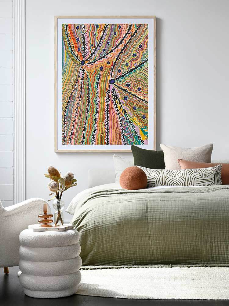Wakirlpirri Jukurrpa Multicolour Framed Art Print | Lifestyle