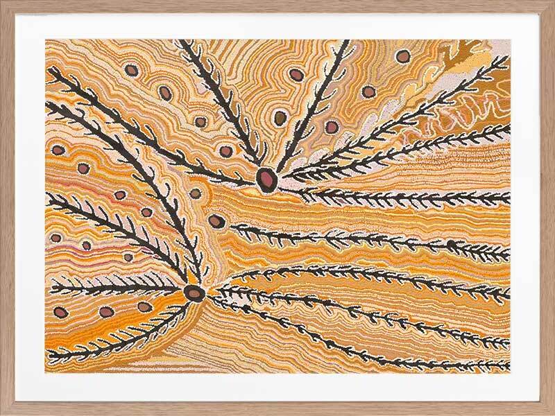 Wakirlpirri Jukurrpa Ochre Framed Art Print