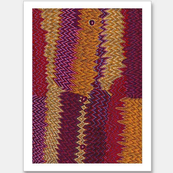 Mina Mina Jukurrpa IX Dark Pink Unframed Art Print