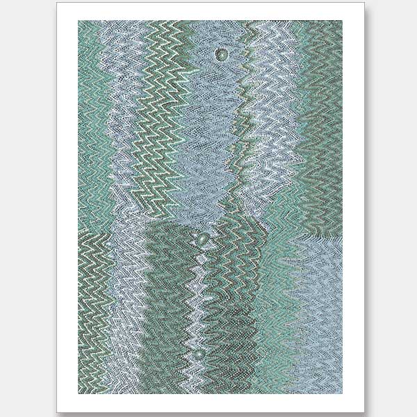 Mina Mina Jukurrpa IX Teal Unframed Art Print