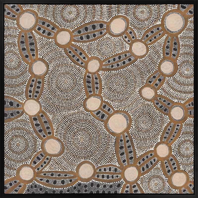 Wanakiji Jukurrpa Brown Canvas Art Print