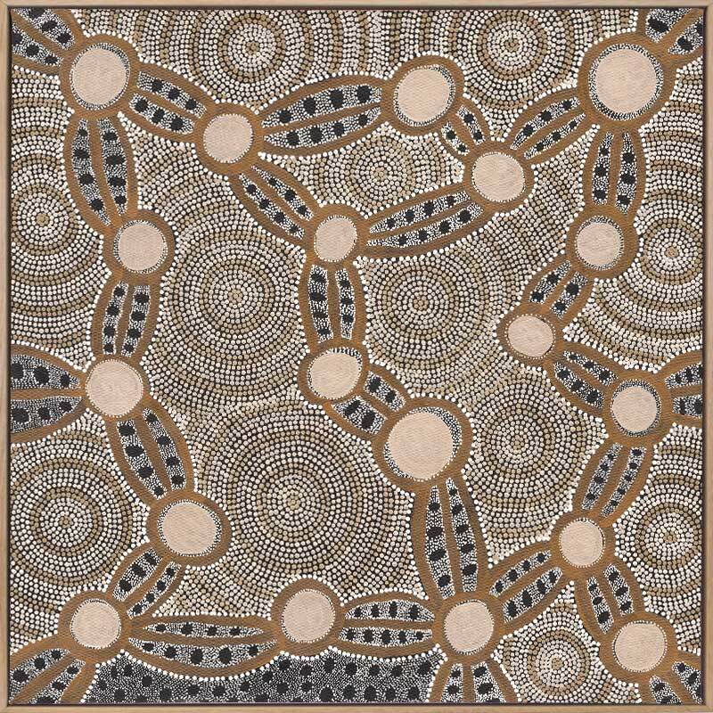 Wanakiji Jukurrpa Brown Canvas Art Print