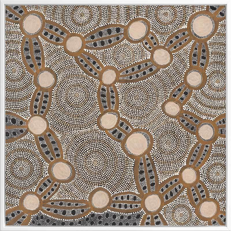 Wanakiji Jukurrpa Brown Canvas Art Print