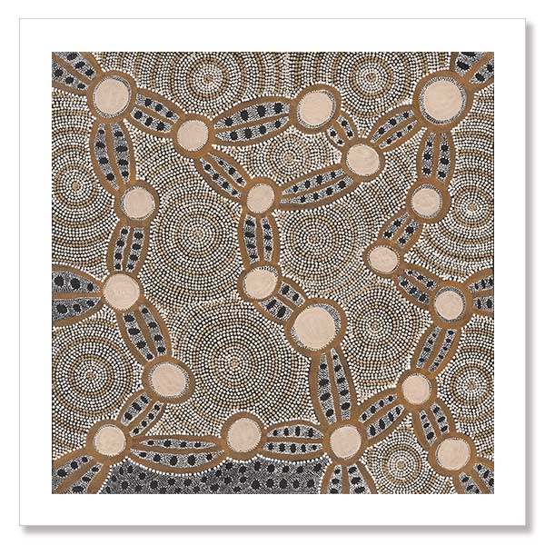 Wanakiji Jukurrpa Brown Unframed Art Print